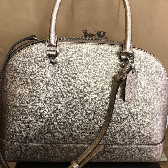 Coach Handbags - Authentic Coach Sierra Satchel Metallic Platinum